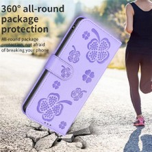 Mays Shop IPhone 13 Için Flip Case Pro Max Yonca Çiçek Pu Deri Cüzdan Kart Yuvaları (Yurt Dışından)