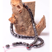 Taş Sandığı Kısa Silindir Hematit Taşı Dizi - 7,5*8 mm