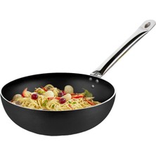 Evren 26 cm Bistro Wok Tava, Horeca Non-Stick Wok Tava 26 cm (Çelik Boru Kulp)