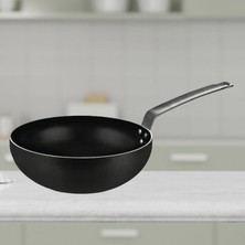 Evren 24 cm Gust Dark Wok Tava, Horeca Non-Stick Wok Tava 24 cm (Lama Kulp)