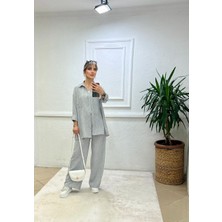 Bi Moda Beli Lastikli Salaş Keten Takım