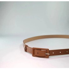 ZR Accessory Dikdörtgen Kaplama Tokalı Ince Kemer