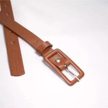 ZR Accessory Dikdörtgen Kaplama Tokalı Ince Kemer