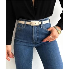 ZR Accessory Dikdörtgen Kaplama Tokalı Ince Kemer