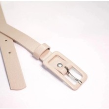ZR Accessory Dikdörtgen Kaplama Tokalı Ince Kemer