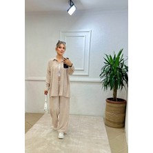 Bi Moda Beli Lastikli Salaş Keten Takım