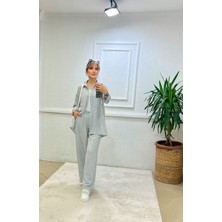 Bi Moda Beli Lastikli Salaş Keten Takım
