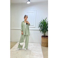 Bi Moda Beli Lastikli Salaş Keten Takım