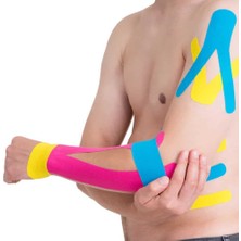 Vzn Kinesio Sport Tape - Sporcu Agrı Bandı 5m x 5cm - Pembe 10 Adet