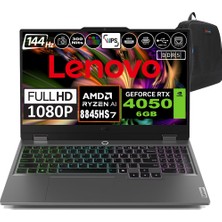 Lenovo Loq 15AHP9 Amd Ryzen 7 8845HS Ddr5 16GB 4tb SSD RTX4050-6GB 300NITS 15.6" 144Hz Fhd Windows 11 Home Taşınabilir Bilgisayar 83DX0093TRH04 + Zetta Çanta