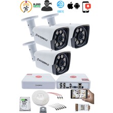 Kadraj 3 Kameralı Set - 5mp Sony Seculensli 1080P Full Hd Ahd - Gece Renkli, 8 Ultra Warm Led, Colorvu Teknolojisi, Metal Aluminyum Kasa