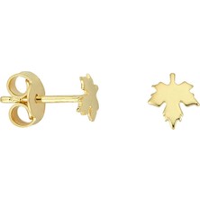 goldkupe 14 Ayar Altın Minik Yaprak Küpe 0,60 gr