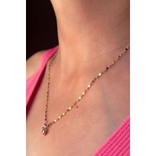 Fiyonk Kuyumculuk 14 Ayar Altın Aynalı Zincir Kalp Kolye 1.35 mm