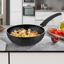 Evren 30 cm Maestro Wok Tava, Horeca Non-Stick Wok Tava 30 cm (Bakalit Kulp)