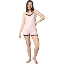 Farya Home Dreamy Dantel Detaylı Ip Askılı Şortlu Pegasus Pijama Takımı