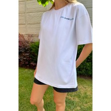 Happy Dodo Dog Lovers Club Bisiklet Yaka  Pamuk Rahat Kalıp Kısa Kollu Basic Beyaz T-Shirt