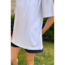 Happy Dodo Dog Lovers Club Bisiklet Yaka  Pamuk Rahat Kalıp Kısa Kollu Basic Beyaz T-Shirt