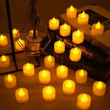 BYSHOME 24 Adet Sarı Işıklı LED Mum El Mumu Tealight Piller Dahil Kullanıma Hazır