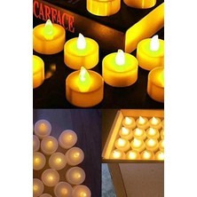 BYSHOME 24 Adet Sarı Işıklı LED Mum El Mumu Tealight Piller Dahil Kullanıma Hazır