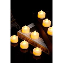 BYSHOME 24 Adet Sarı Işıklı LED Mum El Mumu Tealight Piller Dahil Kullanıma Hazır