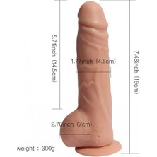 Shop You 1  Şarjlı Uzaktan Kumandalı Titreşimli Gerçekçi Dildo 19 cm