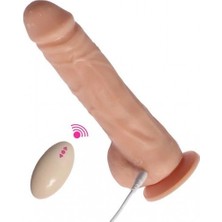 Shop You 1  Şarjlı Uzaktan Kumandalı Titreşimli Gerçekçi Dildo 19 cm