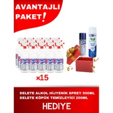 Delete Etkili Çok Amaçlı Ultra Güçlü Leke Çıkarıcı Temizlik Spreyi - Yağ, Kir Ve Leke Çözücü  15 X 1000ml (15'li Paket)