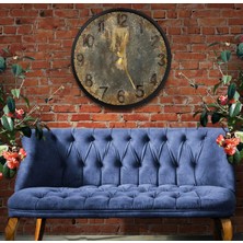 Emya Home Vintage Kanvas (Ahşap) Duvar Saati - 50 cm