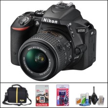 Nikon D5500 + 18-55 mm ve Lens Dslr Fotoğraf Makinesi (Çanta + 32 GB Sd Kart + Temizlik Kiti )