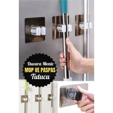 Tekno Trust Beyaz Duvara Monte Paspas Raf Banyo Mutfak Düzenleyici Fırça Süpürge Askı Depolama Rafı Asılı Raylı