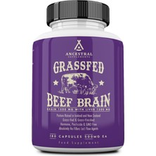 Ancestral Supplements Grass Fed Beef Brain With Beef Liver 3000MG 180 Capsul  Usa Menşei 3693