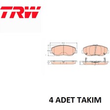 TRW Ön Fren Balata Honda Cr-V 2 Rd 2,0 / 2,2 Cdti 2001/2007 45022-S9A-A01 GDB3627
