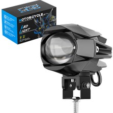 Dekohop Motosiklet LED Lazer Sis Farı 2 Adet Delici Modifiye Beyaz Sarı Çift Renk 12-80 Volt