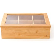 Ekinci Home Mien 6 Bölmeli Bambu çay kutusu ve organizer