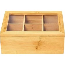 Ekinci Home Mien 6 Bölmeli Bambu çay kutusu ve organizer