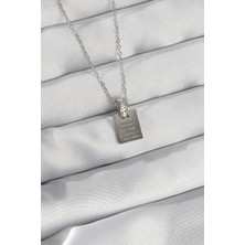 Clariss 316L Çelik Zincir Gümüş Renk Zirkon Taşlı Aşk Mektubu Kolye