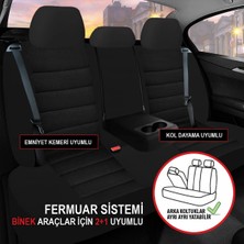 Bonove Renault 12 Uyumlu Lüks Oto,araba Tay Tüyü Koltuk Kılıfı Siyah