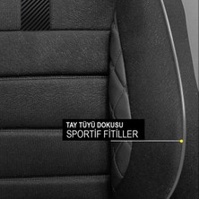 Bonove Renault 12 Uyumlu Lüks Oto,araba Tay Tüyü Koltuk Kılıfı Siyah