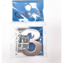 Periboia 4 cm Plastik Krom Kaplama Kapı Numarası - 3