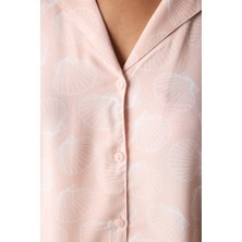 Penti Rosy Shells Mor Gömlek Kısa Kollu Düğmeli Şort Pijama Takımı