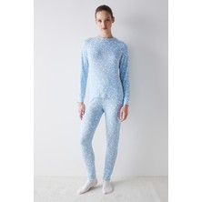 Penti Flower Garden Termal Açık Mavi Pijama Takımı