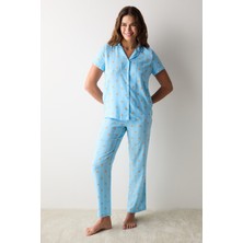 Penti Fruits Mavi Gömlek Pantolon Pijama Takımı
