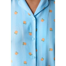 Penti Fruits Mavi Gömlek Pantolon Pijama Takımı