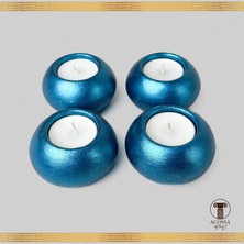 Agossa Home 4'lü Tealight Mumluk • Deniz Mavisi