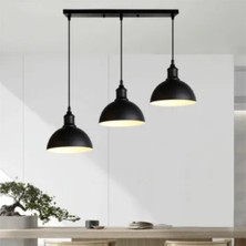 Riolight  Masa Üstü Vintage,Retro,Rustik Siyah 3xe27 Duylu Metal Sarkıt Sıralı Avize Uzunluk:60cm