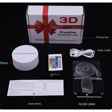 Nuofan 3D Yaratıcı USB Dokunmatik Uzaktan Kumanda Gece Lambası (Yurt Dışından)