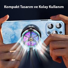 Polham Süper Hızlı Nano Soğutuculu Manyetik Mıknatıslı Telefon Soğutucu Fan, Rgb Işıklı Universal
