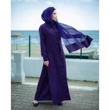 Harika Wear Şık Mor Ipek Abaya
