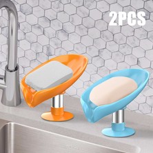 Xifu Shop C Abs Turuncu x 2 Stili 2 Adet Yaprak Şekilli Sabun Kutu Banyo Yaratıcı Kendiliğinden Süzülen Duş Sabun Kabı Depolama Kutusu Ücretsiz Delme (Yurt Dışından)