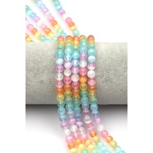 Alibaba Doğaltaş Renkli Selenit Doğal Taş Dizi 6 mm Küre Kesim